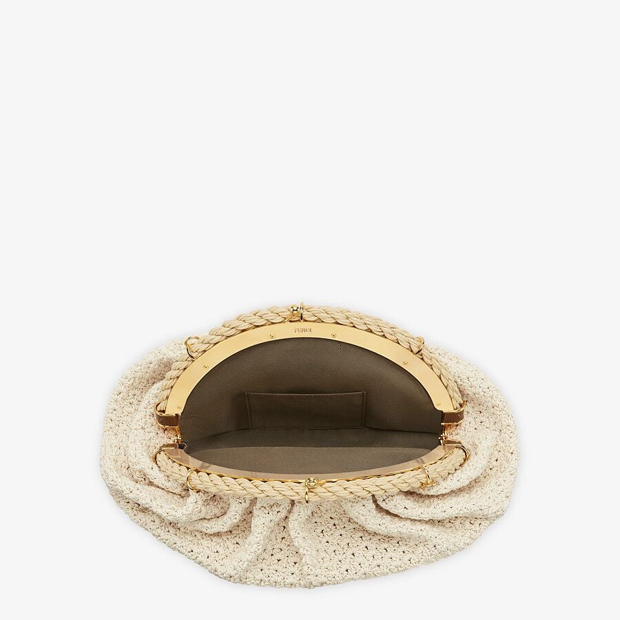 Fendi White Cotton-crochet Pochette Bag