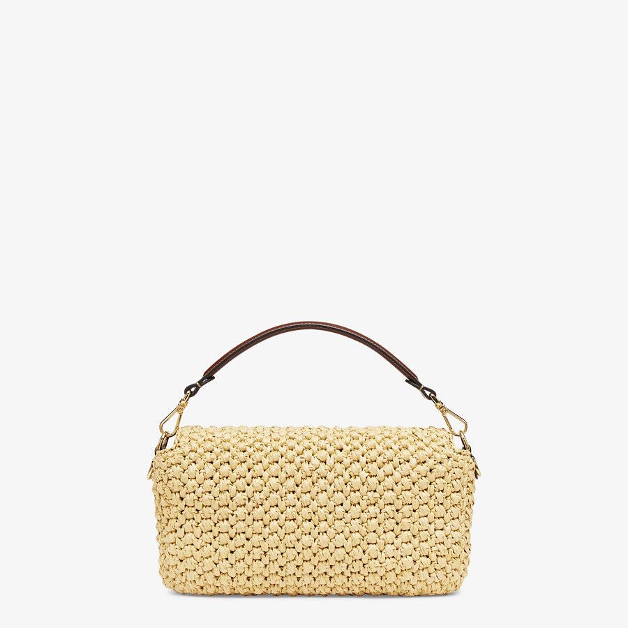 Fendi Baguette Medium Woven Straw Bag