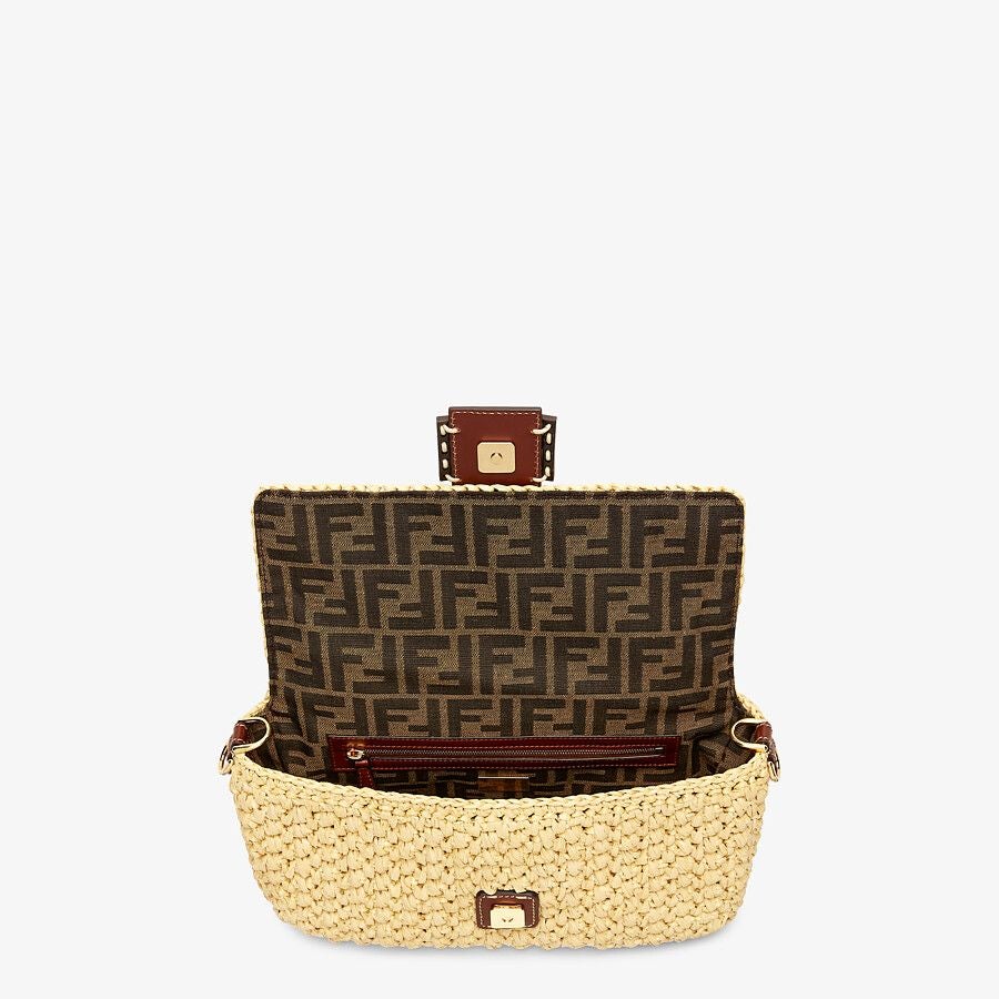 Fendi Baguette Medium Woven Straw Bag