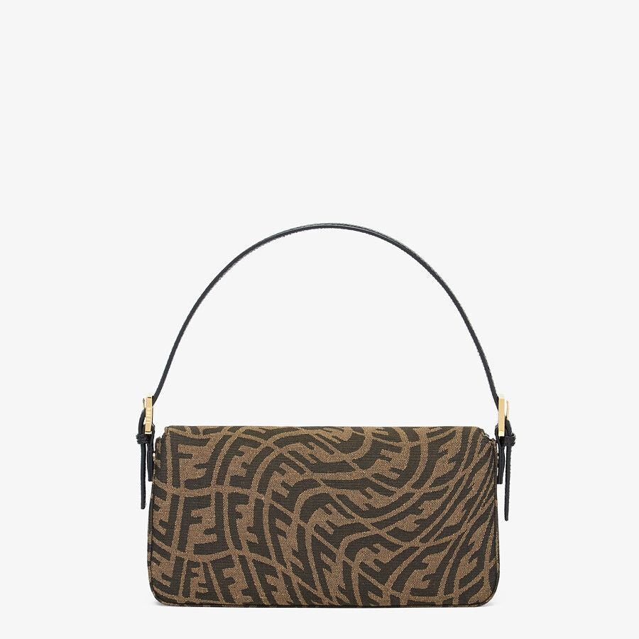 Fendi Baguette 1997 Medium Brown Jacquard FF Vertigo Bag