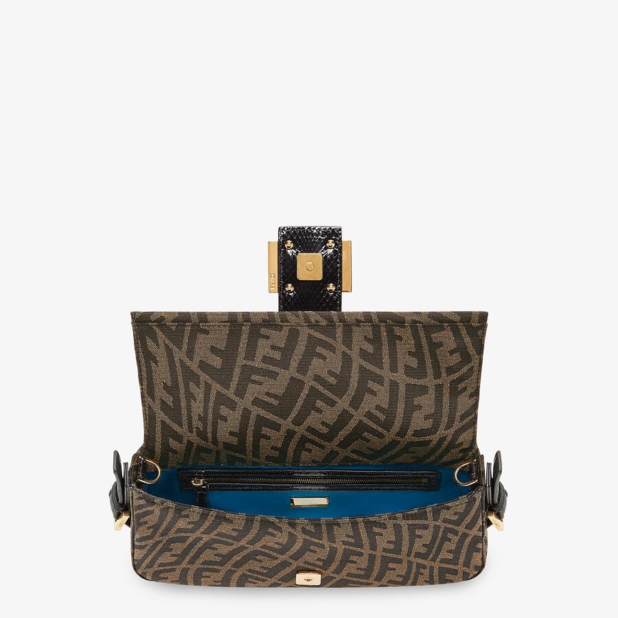 Fendi Baguette 1997 Medium Brown Jacquard FF Vertigo Bag