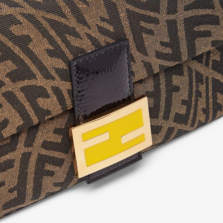 Fendi Baguette 1997 Medium Brown Jacquard FF Vertigo Bag