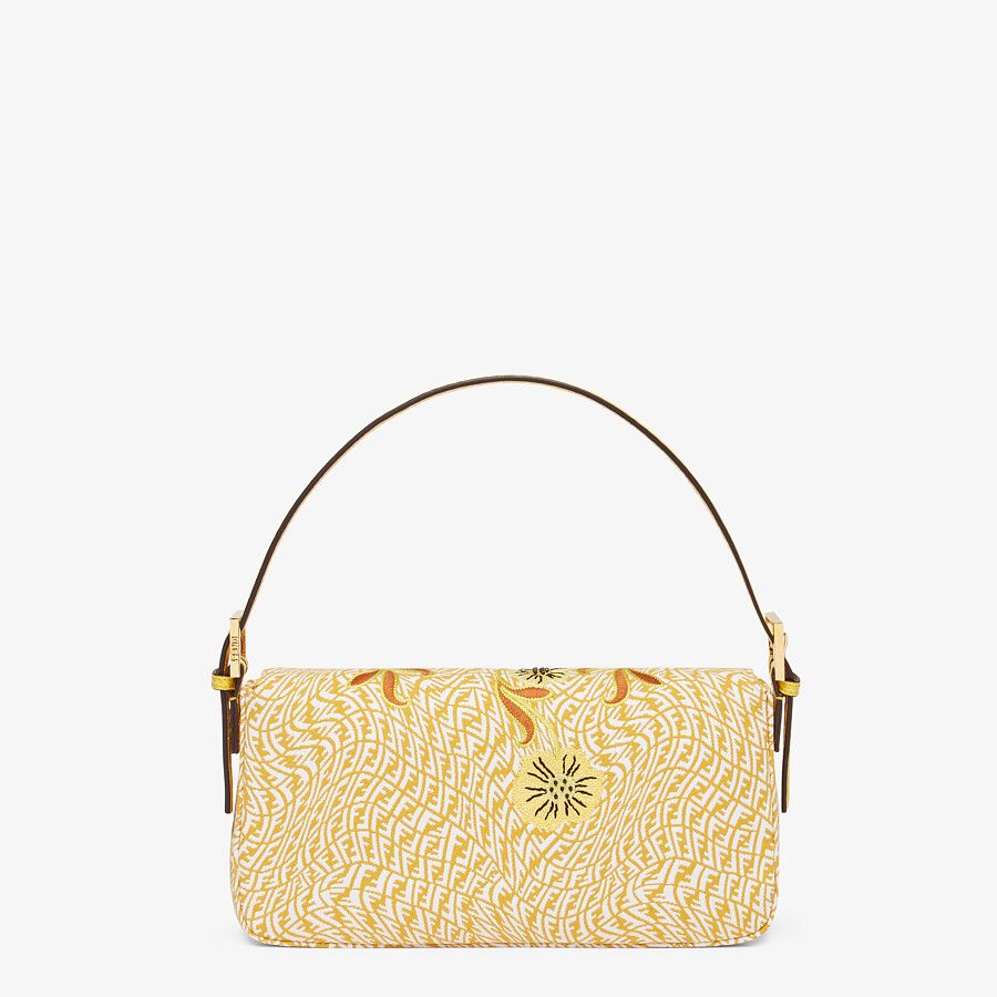Fendi Baguette 1997 Medium FF Vertigo Jacquard Bag With Embroidery