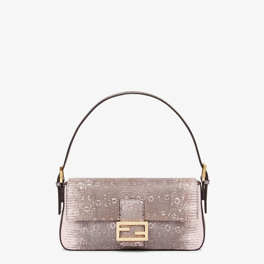 Fendi Baguette 1997 Medium Pink Lizard Leather Bag