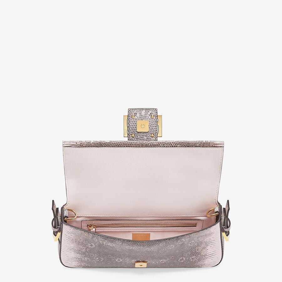 Fendi Baguette 1997 Medium Pink Lizard Leather Bag