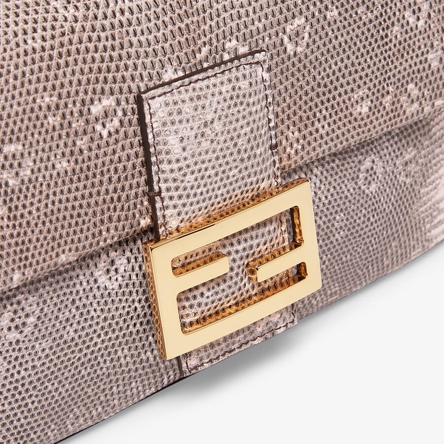 Fendi Baguette 1997 Medium Pink Lizard Leather Bag