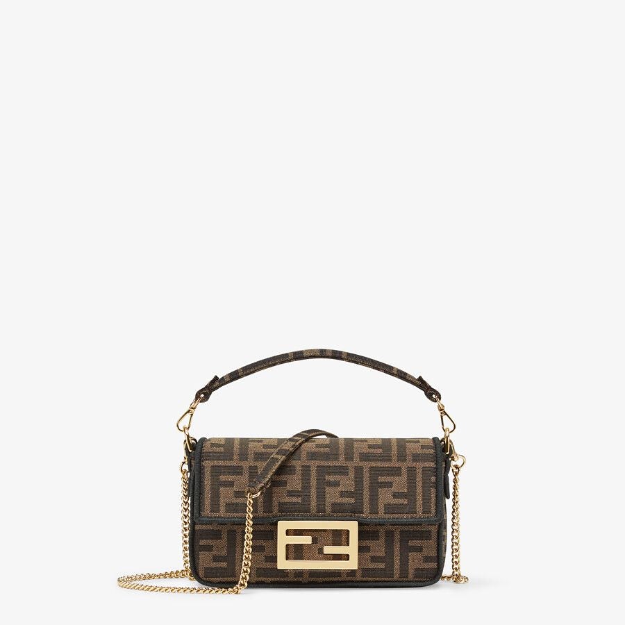 Fendi Baguette Mini Brown Fabric Bag