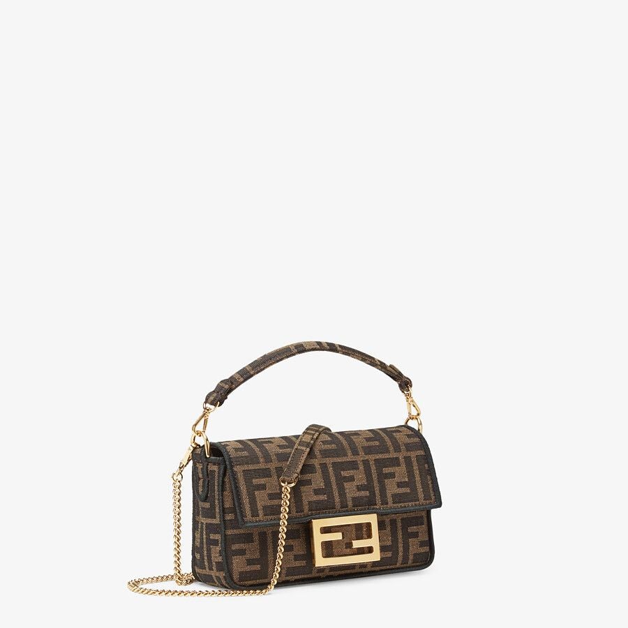 Fendi Baguette Mini Brown Fabric Bag