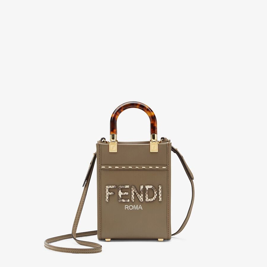 Fendi Sunshine Shopper Leather and Elaphe Mini-bag