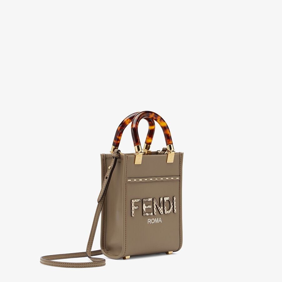 Fendi Sunshine Shopper Leather and Elaphe Mini-bag