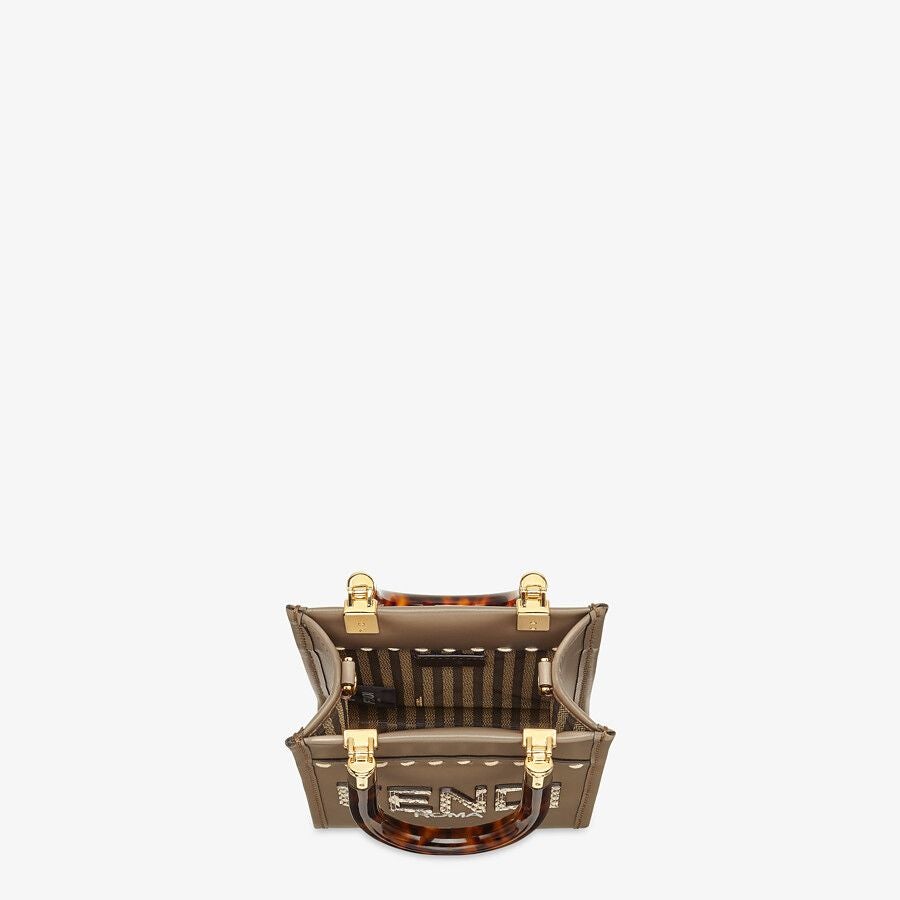 Fendi Sunshine Shopper Leather and Elaphe Mini-bag