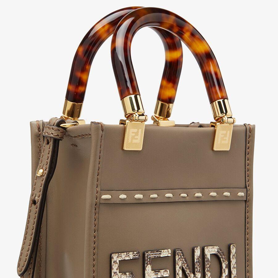 Fendi Sunshine Shopper Leather and Elaphe Mini-bag