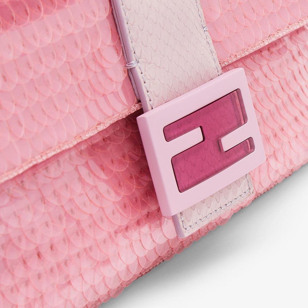 Fendi Baguette 1997 Pink Satin Bag With Sequins