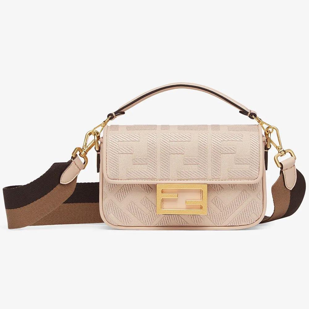 Fendi Baguette Pink FF Canvas Bag