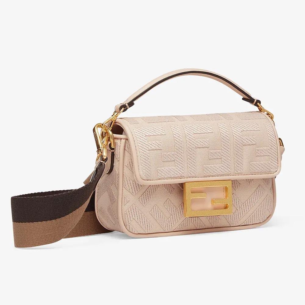 Fendi Baguette Pink FF Canvas Bag