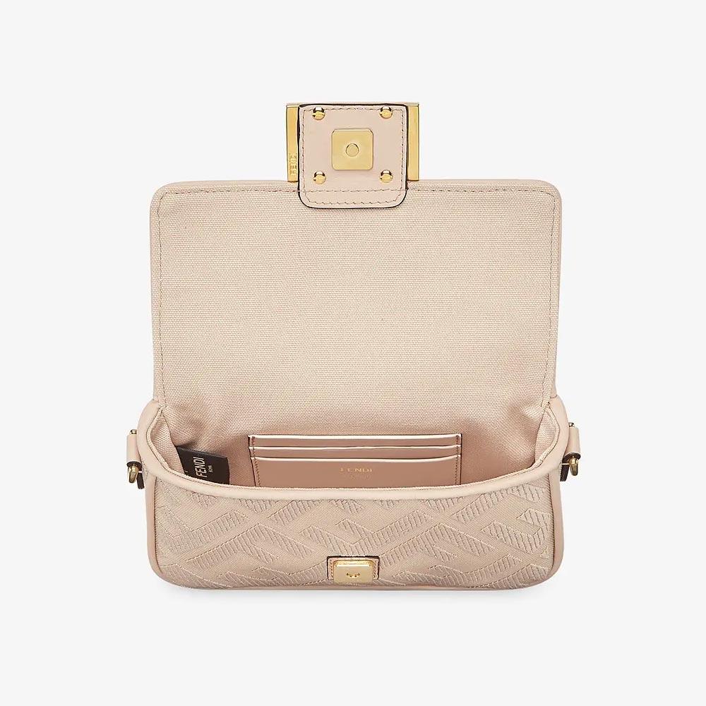 Fendi Baguette Pink FF Canvas Bag