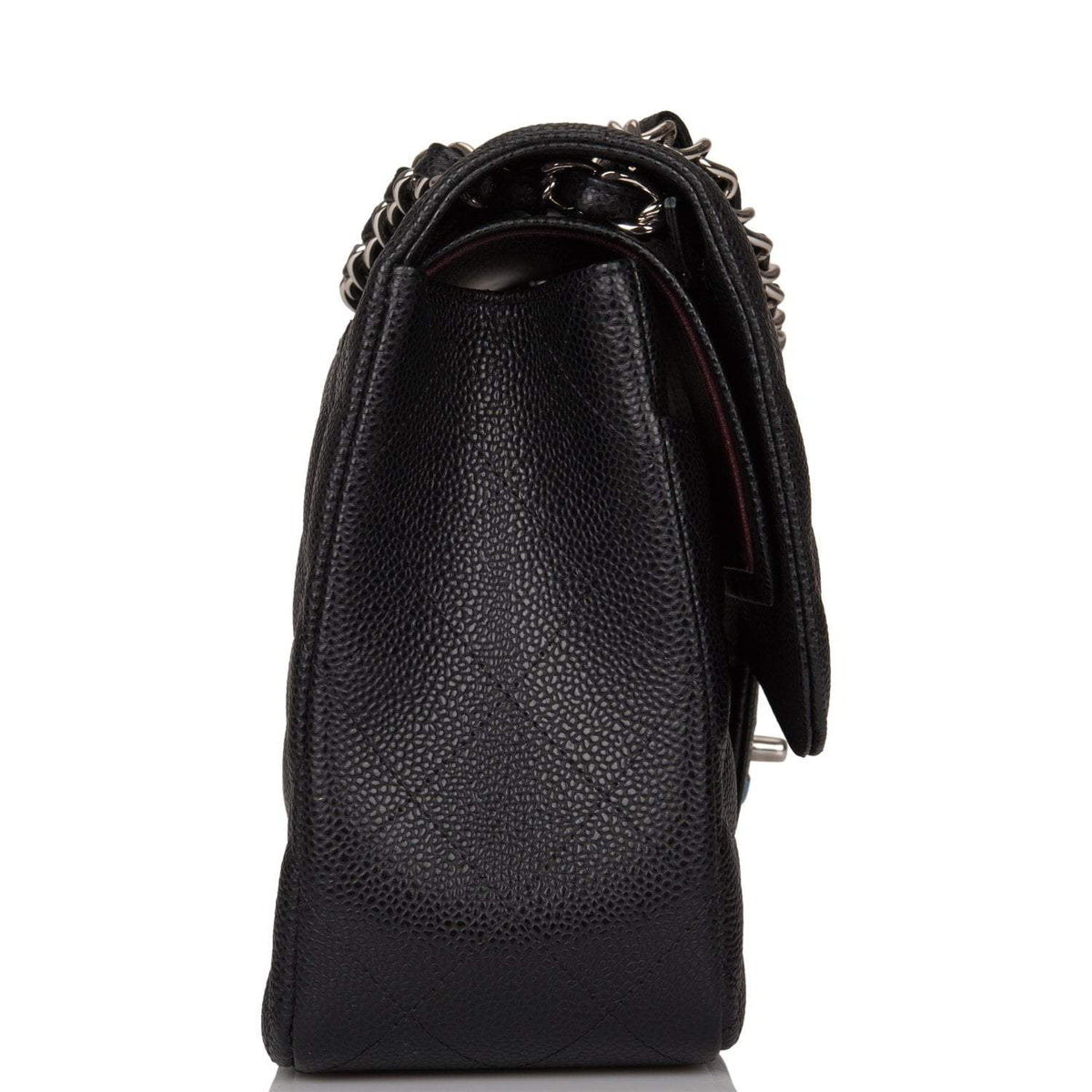 Chanel Jumbo Classic Double Flap Bag Black Caviar Silver Hardware