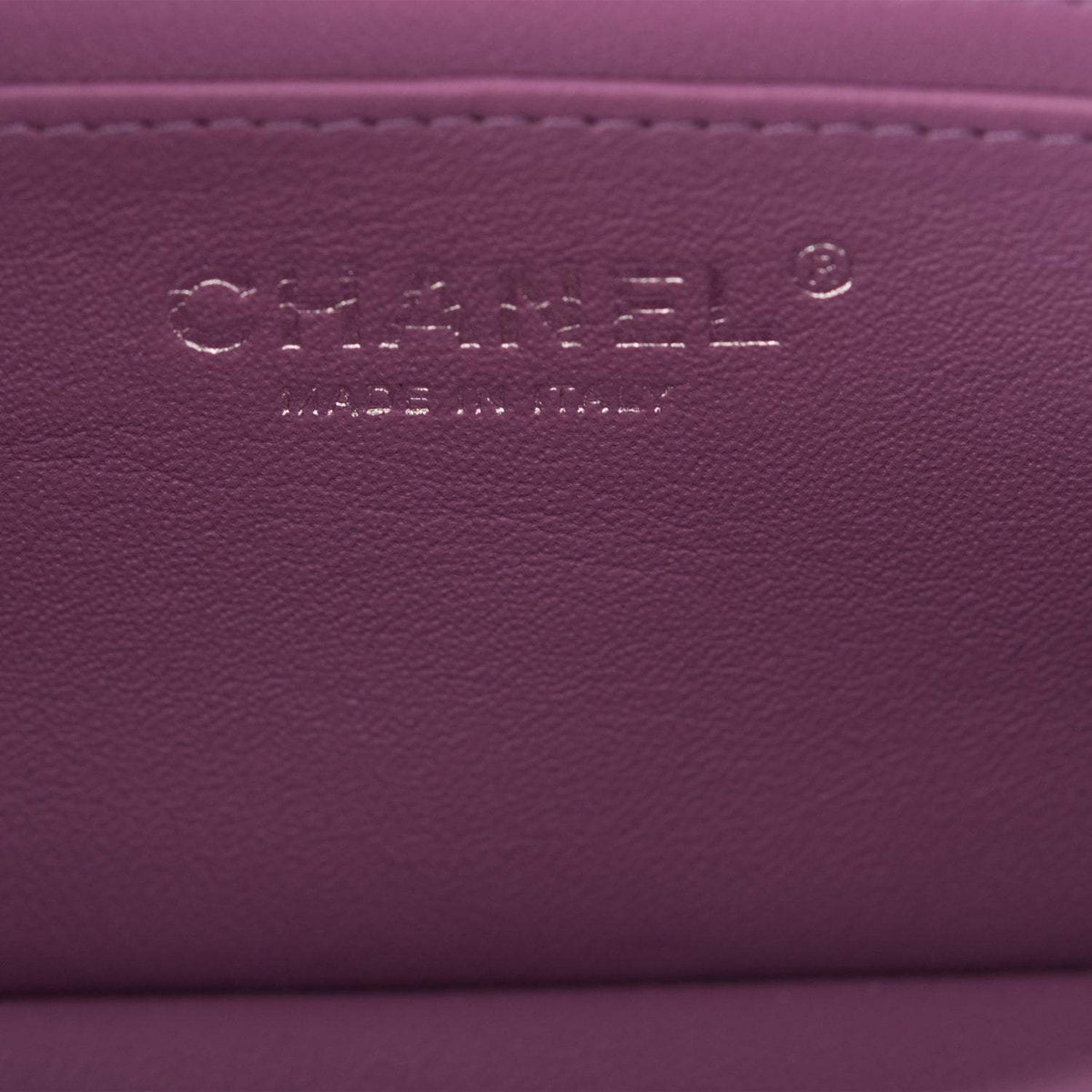 Chanel Mini Rectangular Flap Bag Purple Lambskin Silver Hardware