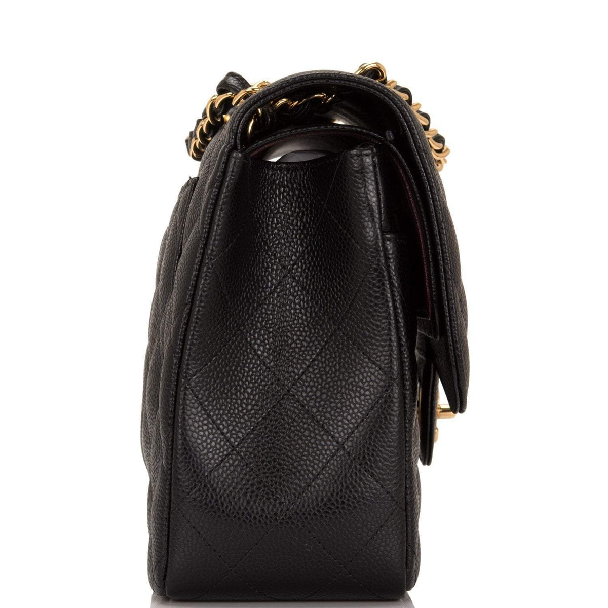 Chanel Jumbo Classic Double Flap Bag Black Caviar Gold Hardware