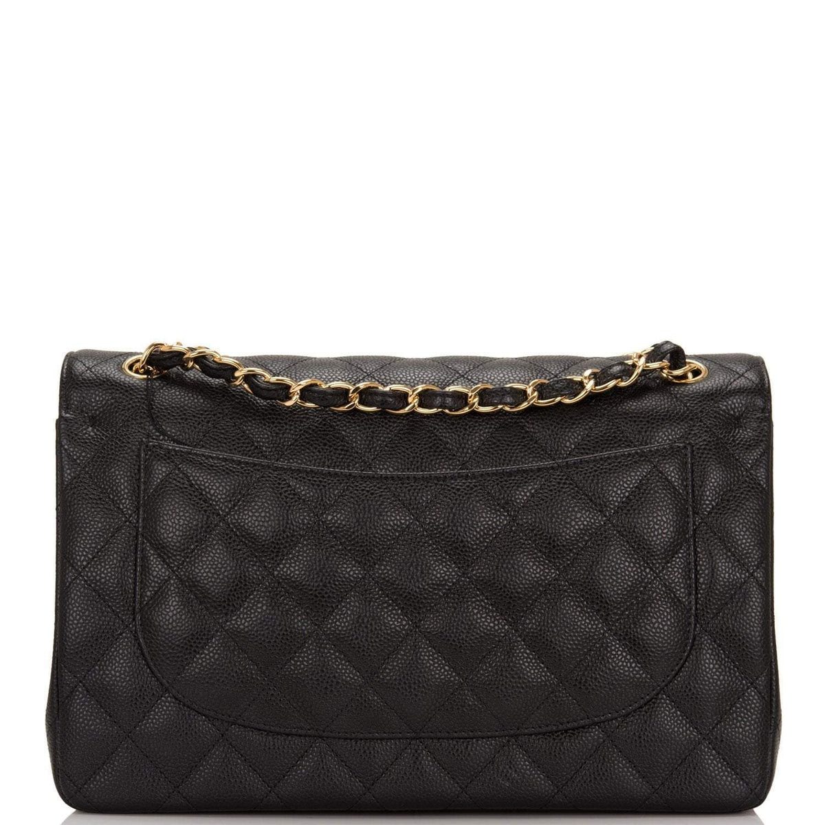 Chanel Jumbo Classic Double Flap Bag Black Caviar Gold Hardware