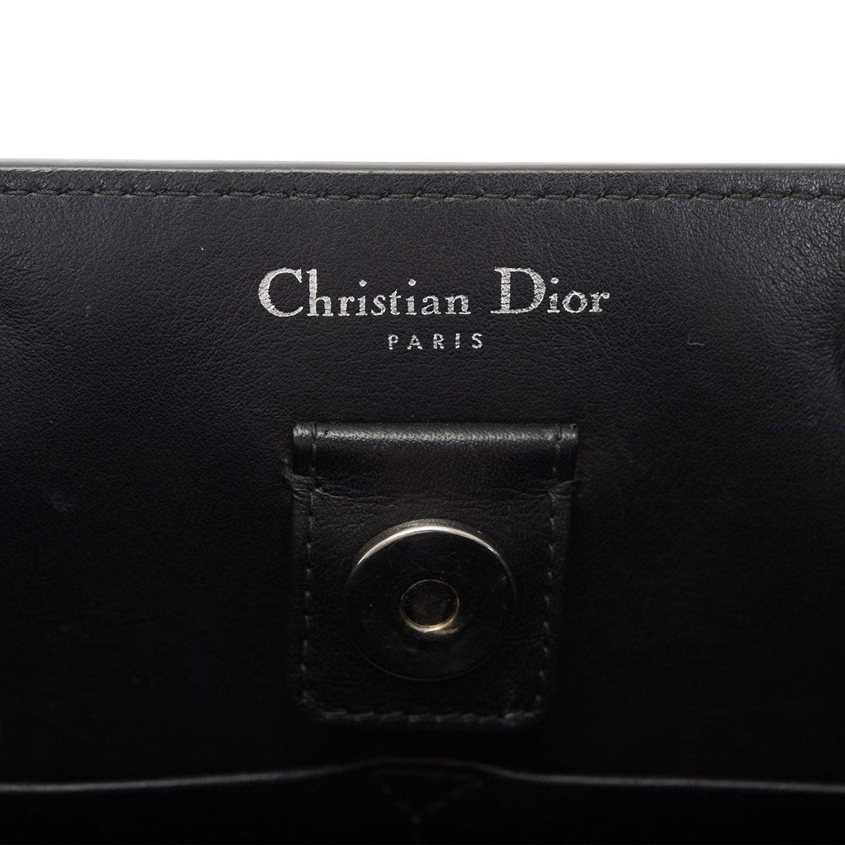 Christian Dior Black Diorissimo Pocket Matte Alligator Tote Silver Hardware