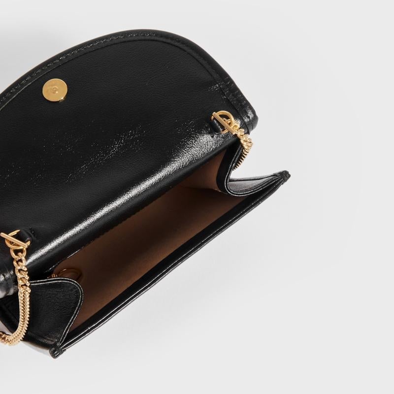 Gucci Rajah Bag, Medium Black Shoulder, Vintage Chain