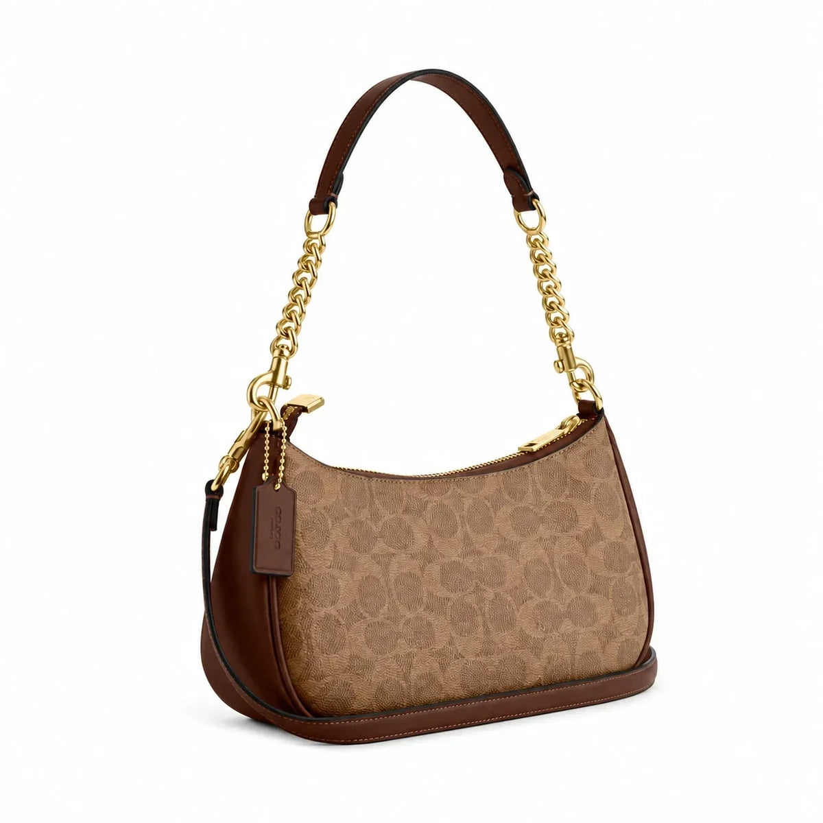 Coach Teri Shoulder Bag In Signature Canvas  - Gold/Brown