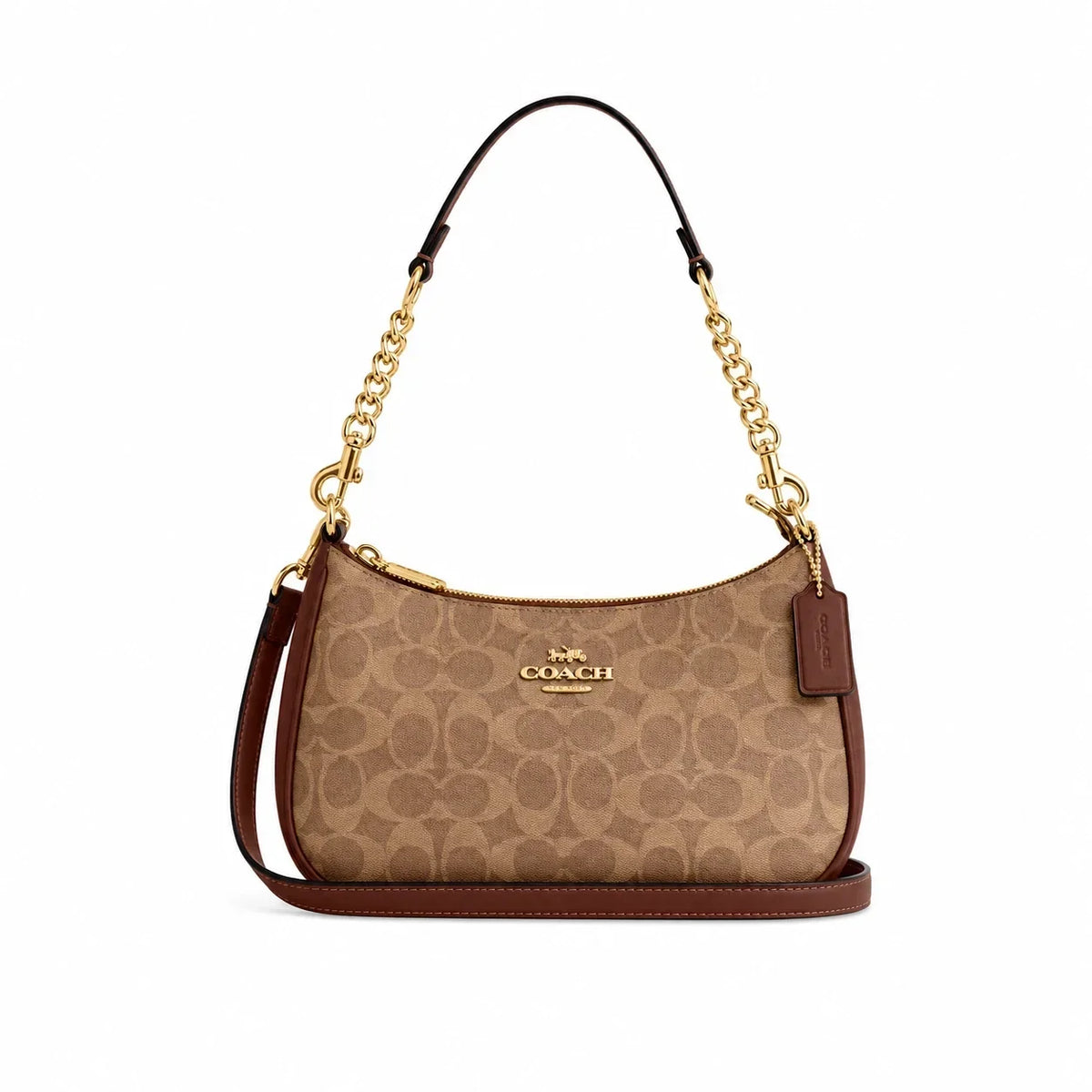 Coach Teri Shoulder Bag In Signature Canvas  - Gold/Brown
