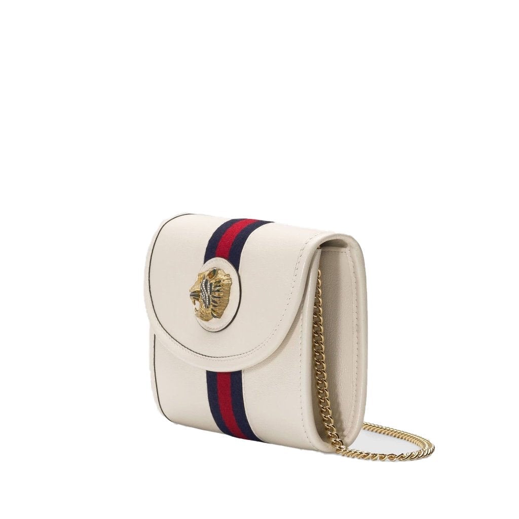 Gucci Rajah White Bag, Medium Shoulder, Chain Strap