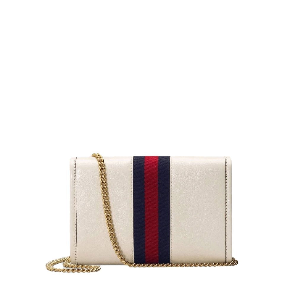 Gucci Rajah White Bag, Medium Shoulder, Chain Strap