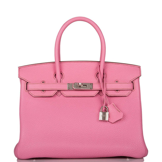 Hermes Bubblegum Birkin 30, Togo Leather, Palladium Hardware