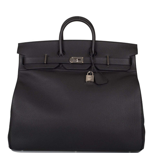 HAC Birkin 50cm, Black Togo, Palladium Hardware