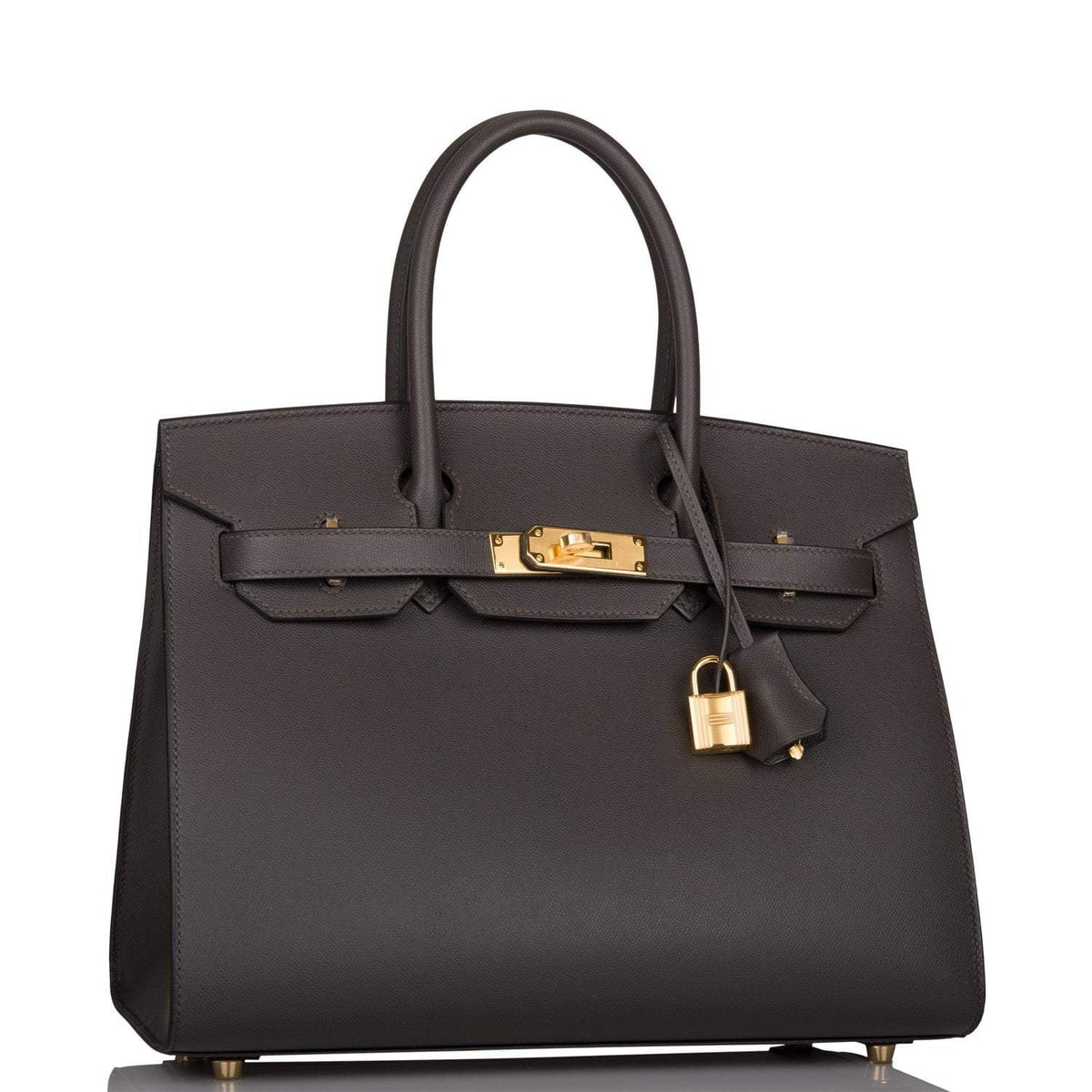 Hermes Birkin 30, Graphite Veau Madame Sellier, Gold