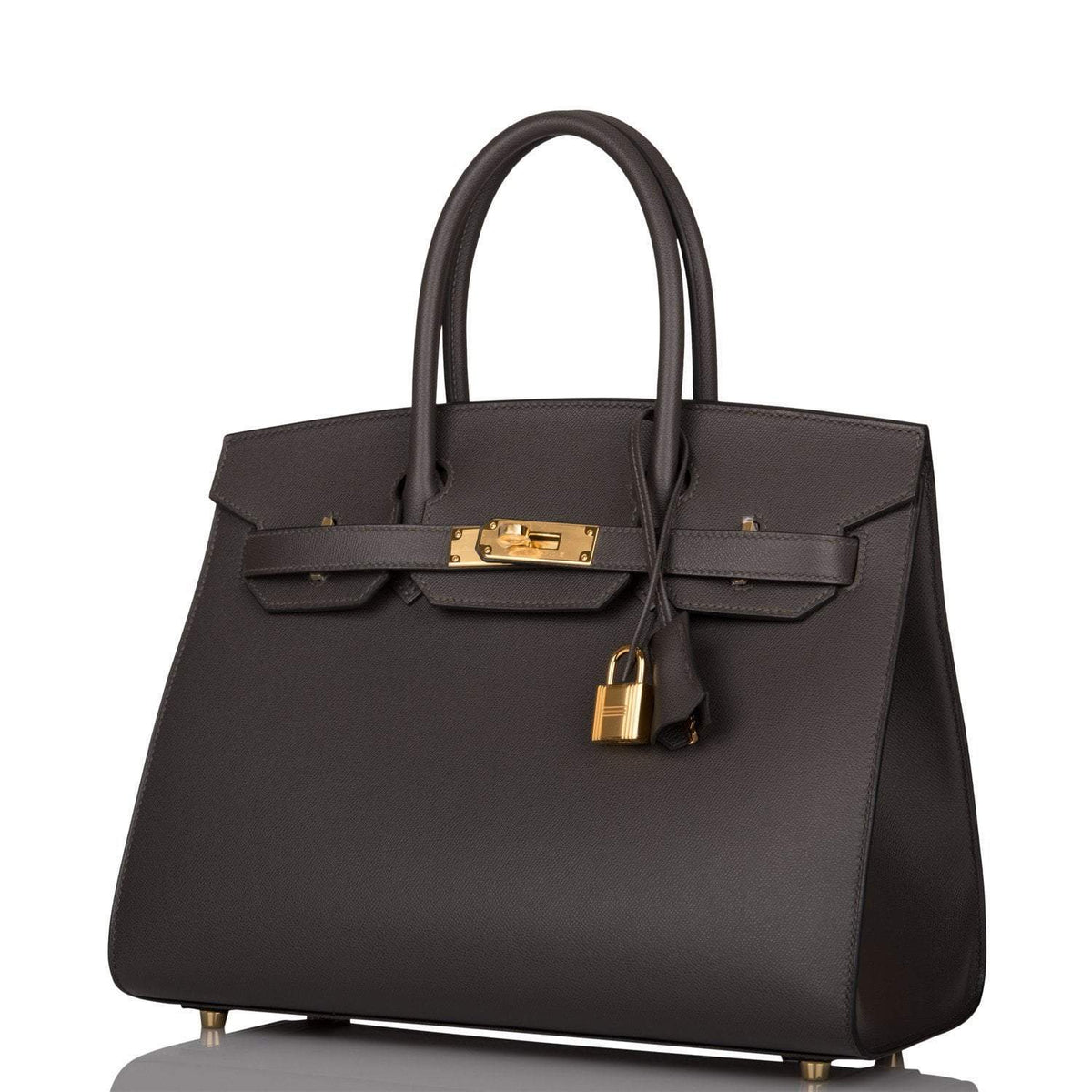 Hermes Birkin 30, Graphite Veau Madame Sellier, Gold