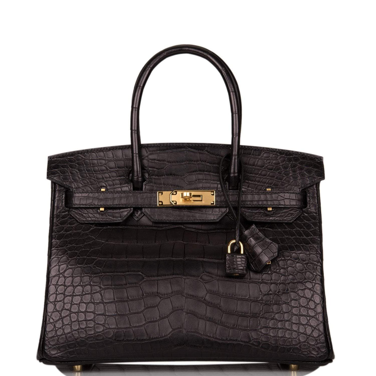 Hermes Birkin 30cm Black Matte Alligator, Gold Hardware