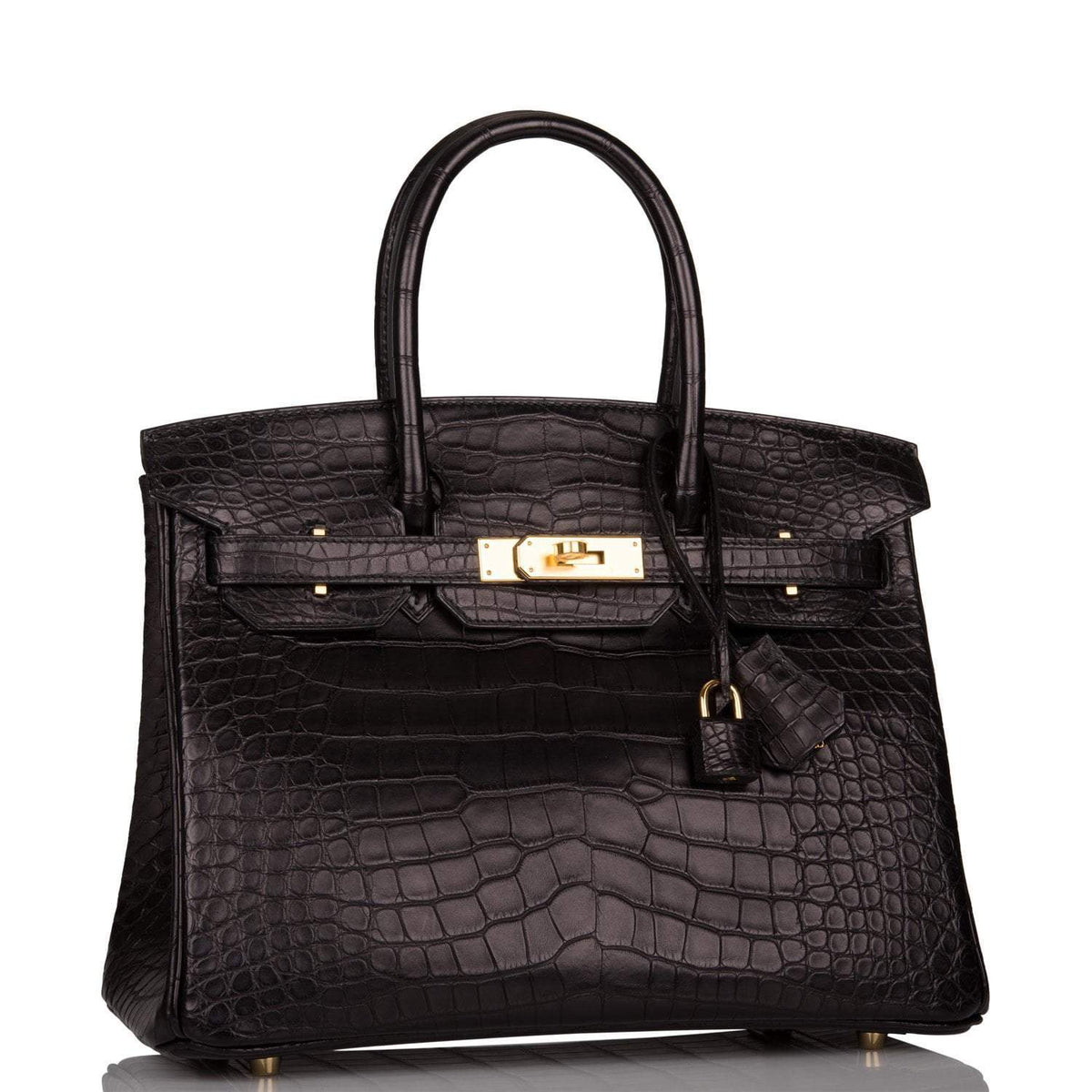 Hermes Birkin 30cm Black Matte Alligator, Gold Hardware