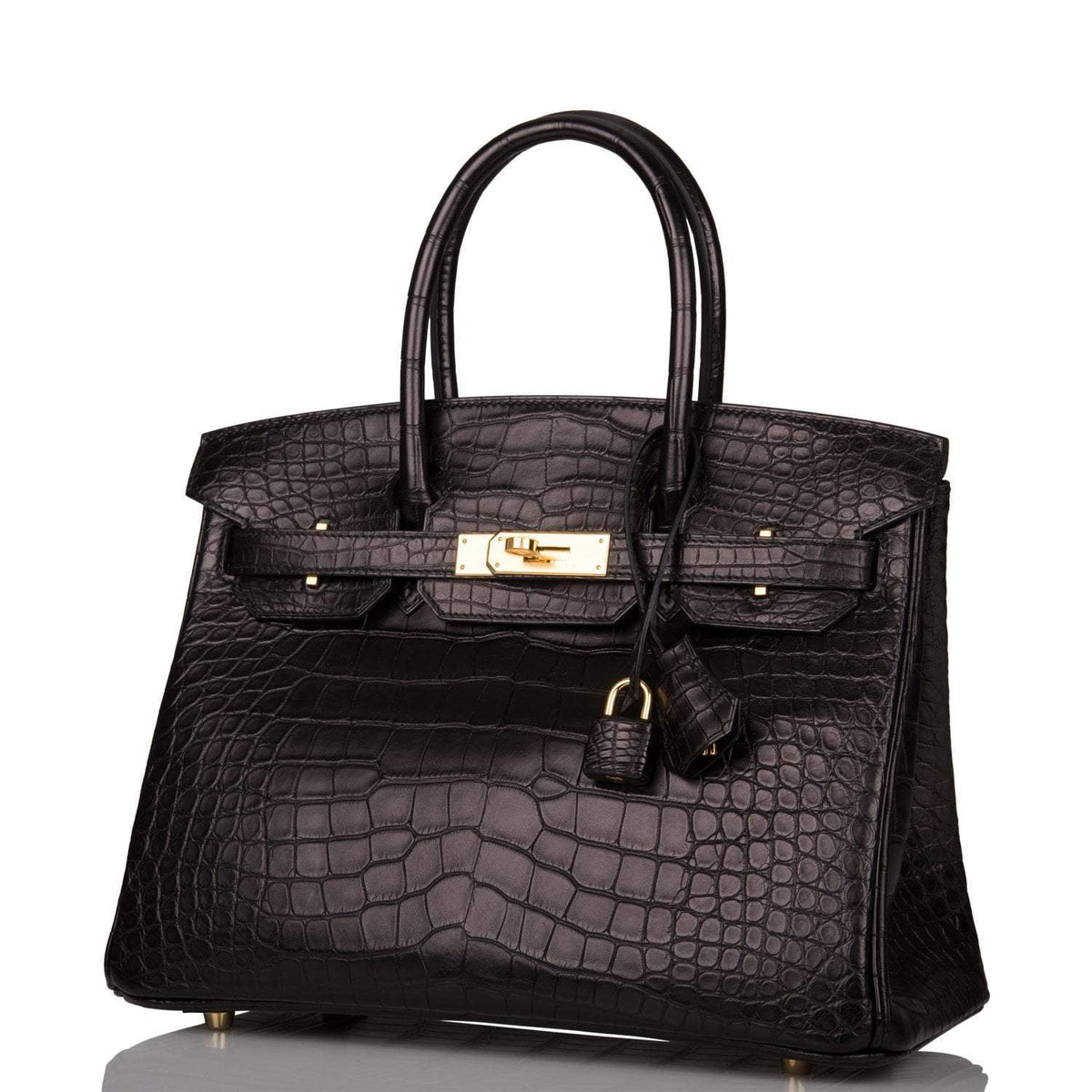Hermes Birkin 30cm Black Matte Alligator, Gold Hardware