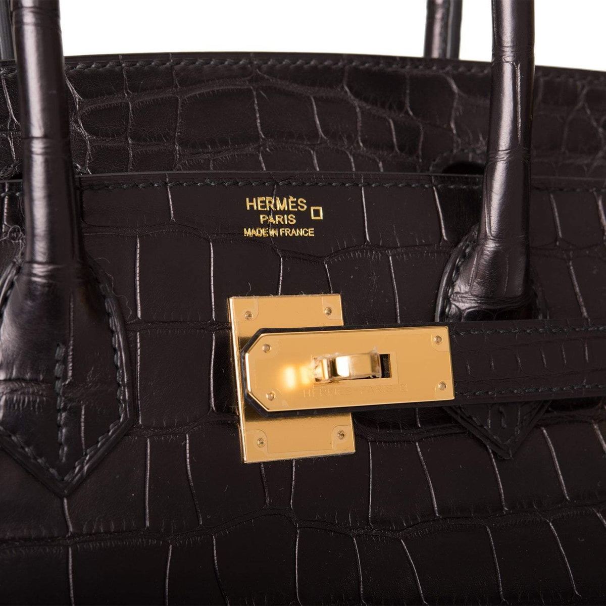 Hermes Birkin 30cm Black Matte Alligator, Gold Hardware