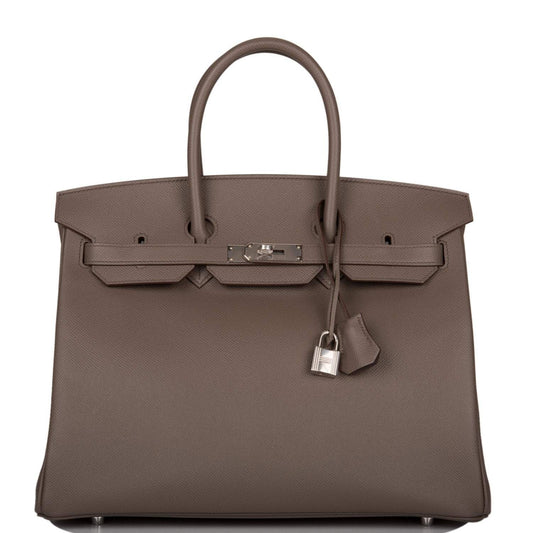 Hermes Birkin 35cm, Etain Epsom, Palladium Hardware