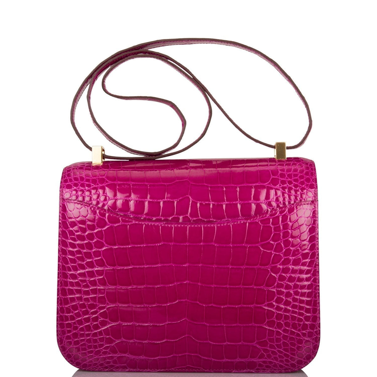 Hermes Constance 24cm Alligator, Rose Scheherazade, Gold