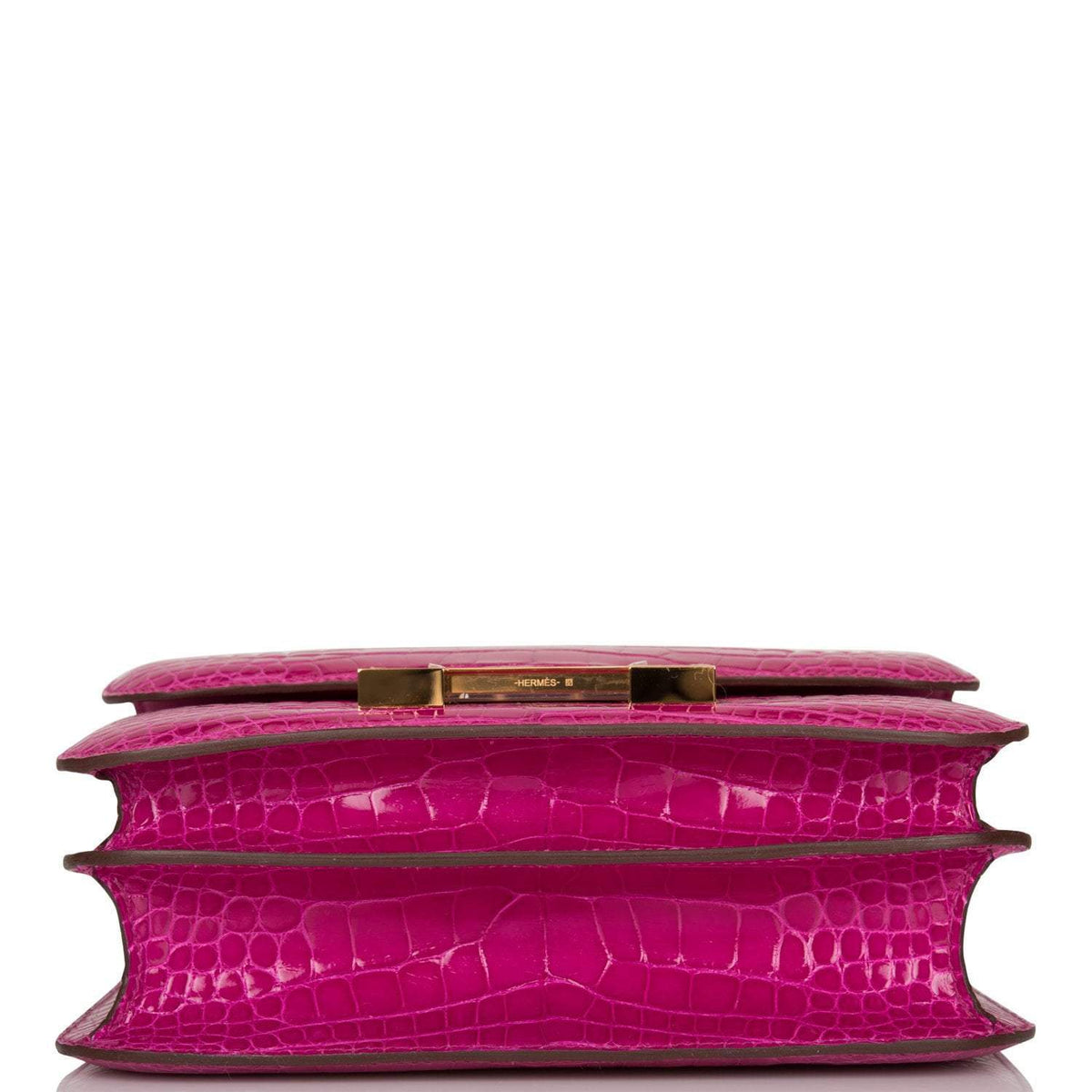 Hermes Constance 24cm Alligator, Rose Scheherazade, Gold