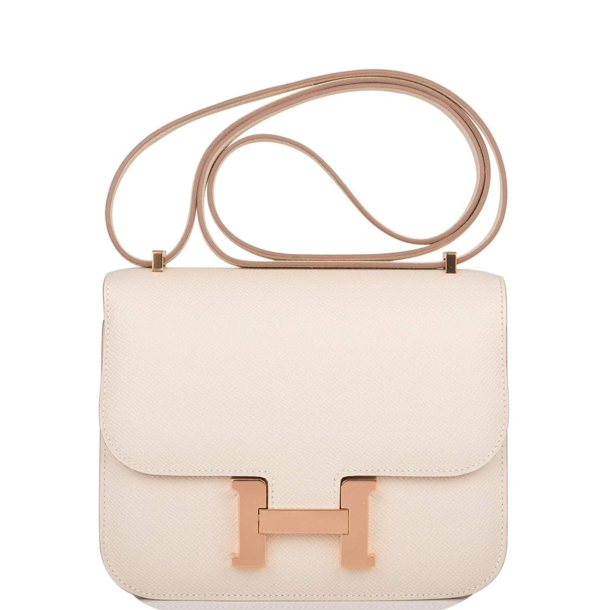 Mini Constance 18 Bag, Craie Epsom, Rose Gold Hardware