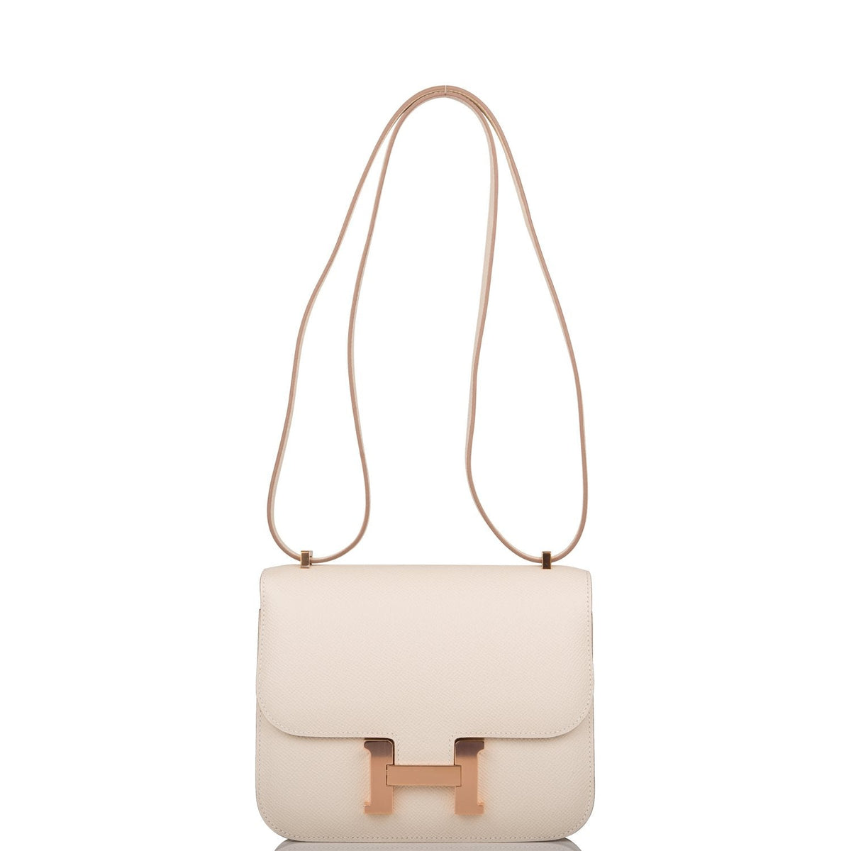 Mini Constance 18 Bag, Craie Epsom, Rose Gold Hardware