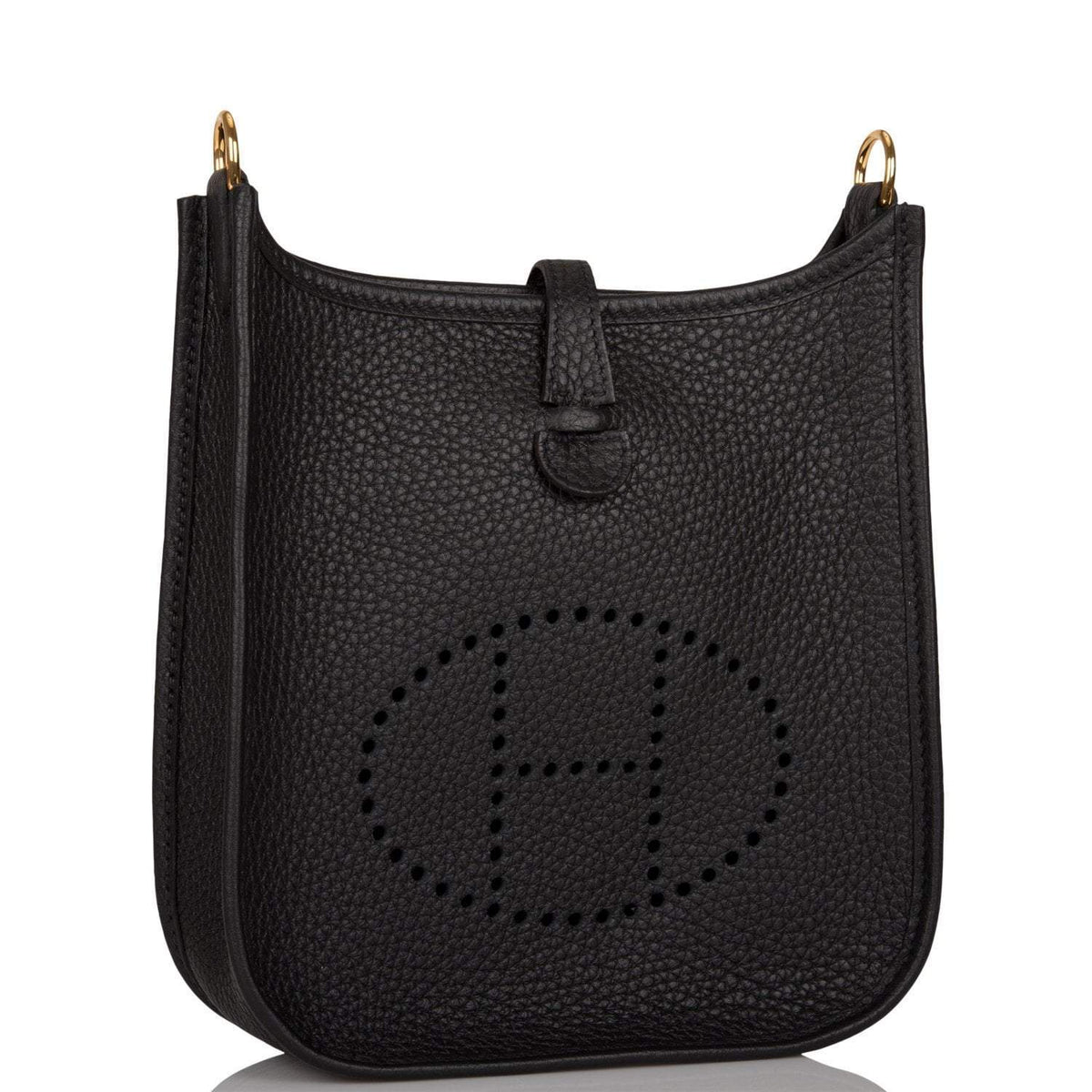 Hermes Evelyne TPM Black Clemence Leather, Gold Hardware