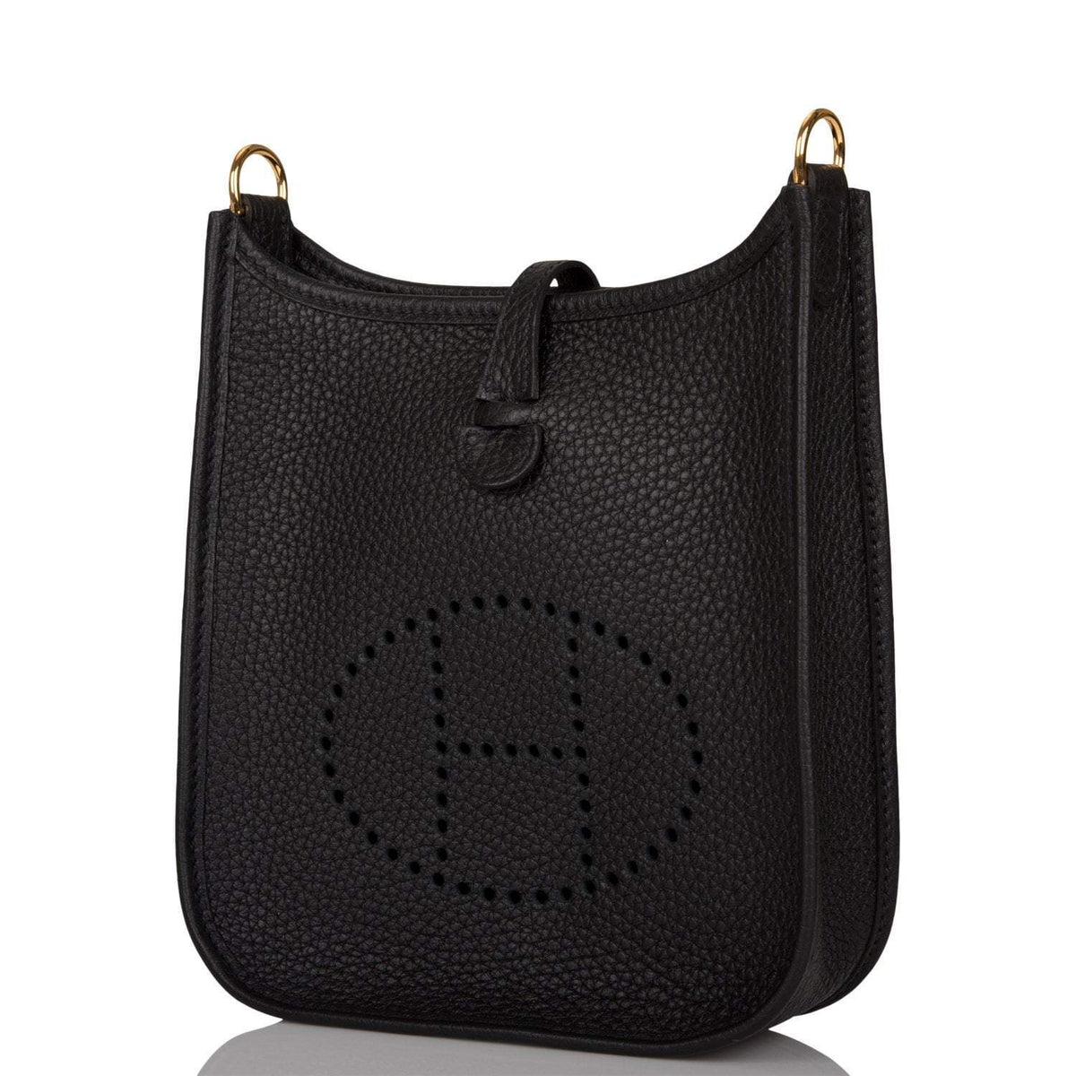 Hermes Evelyne TPM Black Clemence Leather, Gold Hardware
