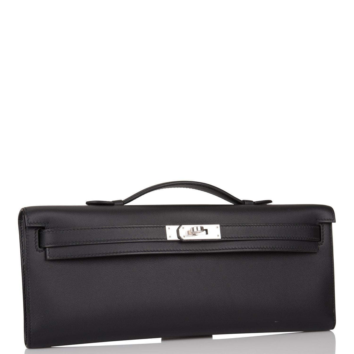 Black Hermes Kelly Cut, Swift Leather, Palladium Hardware