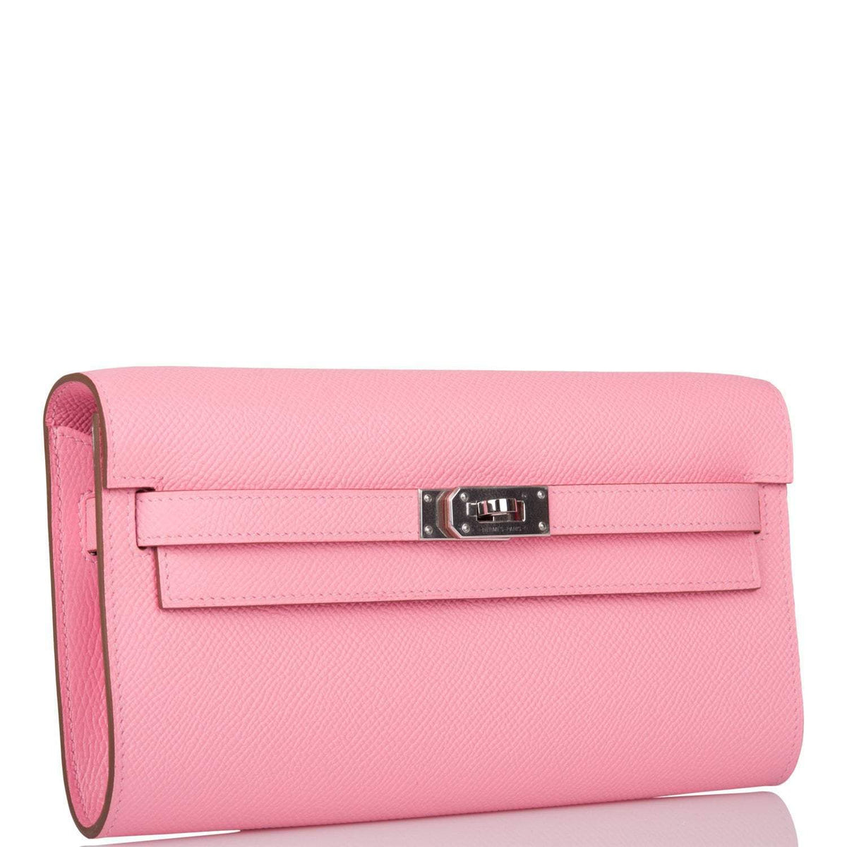 Hermes Kelly Wallet To Go, Rose Confetti Epsom, Palladium