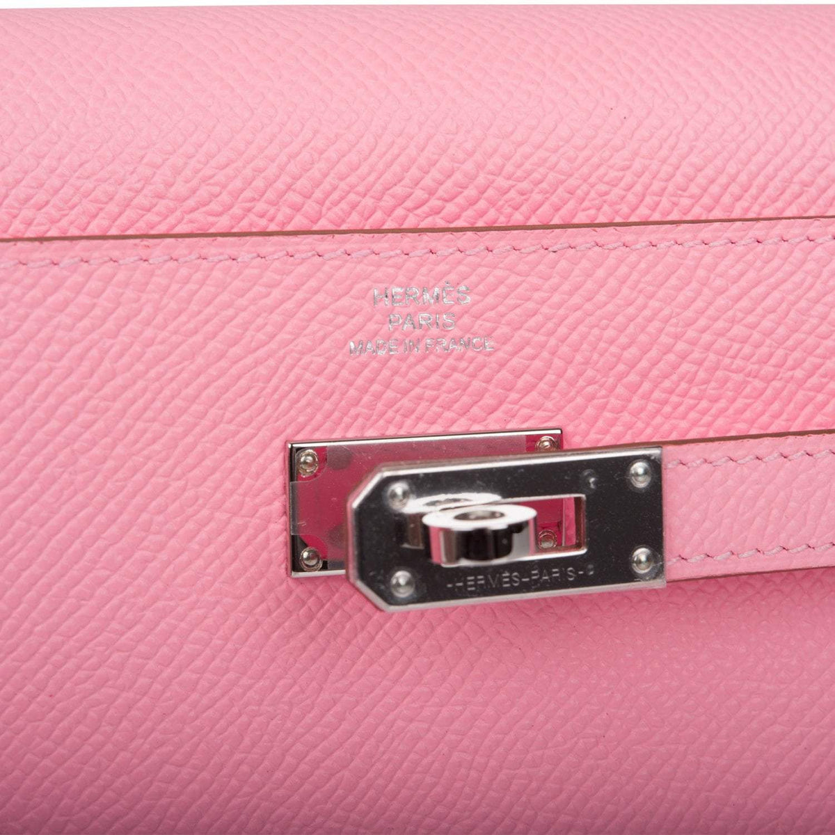 Hermes Kelly Wallet To Go, Rose Confetti Epsom, Palladium