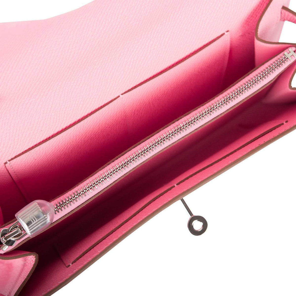 Hermes Kelly Wallet To Go, Rose Confetti Epsom, Palladium