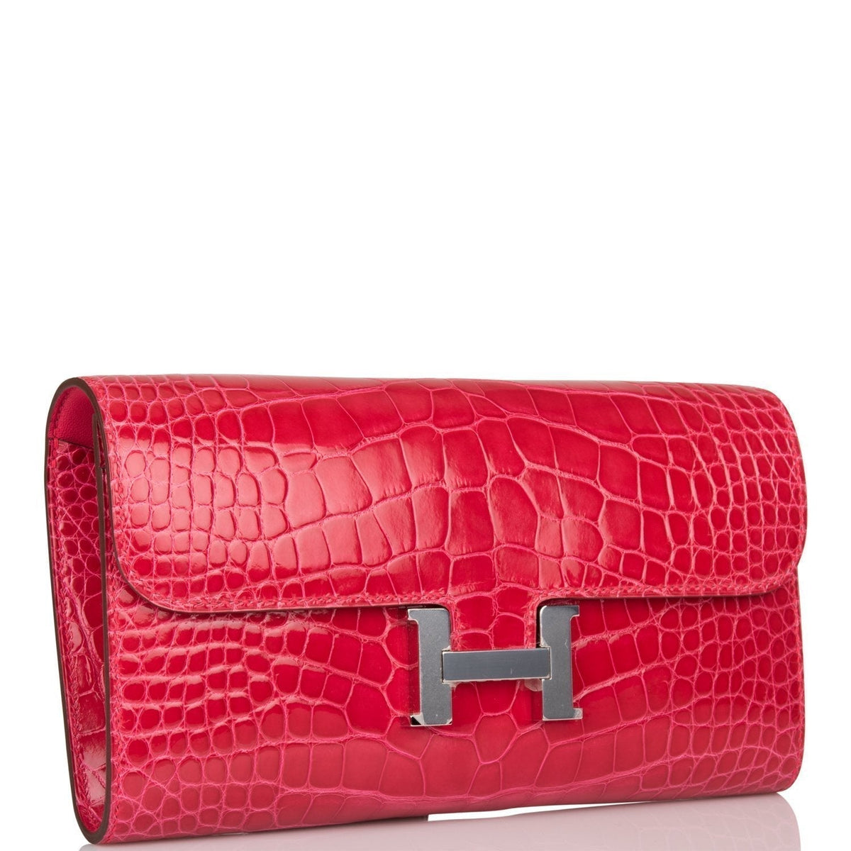 Hermes Constance Wallet, Rose Extreme Alligator, Palladium